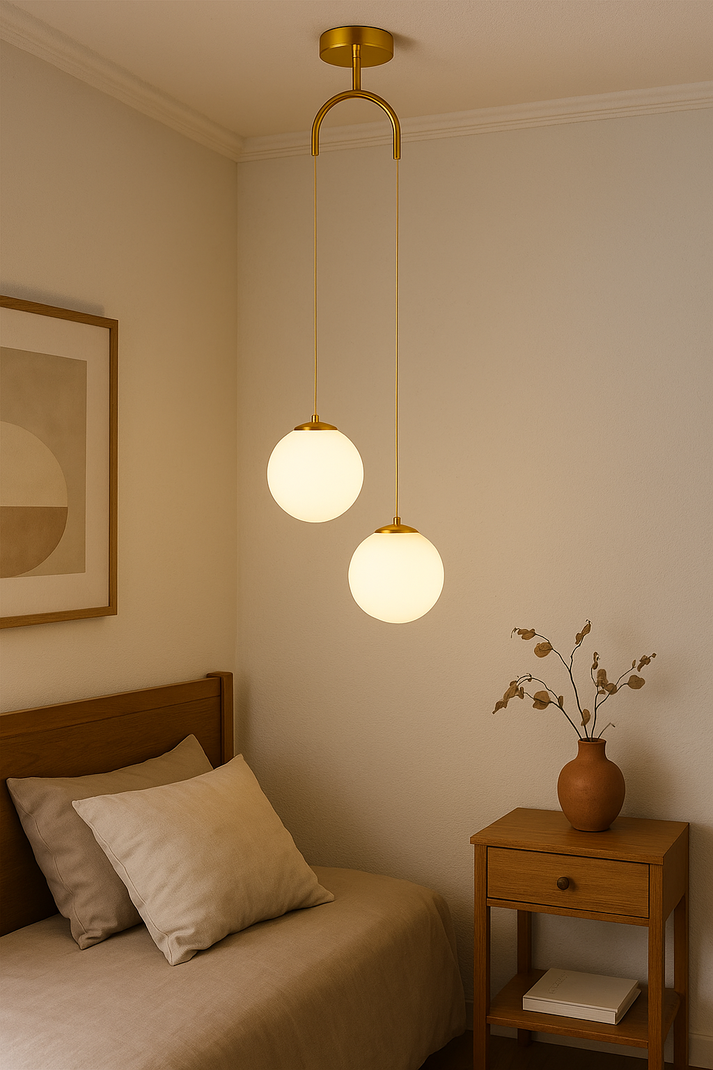 Lampe de chevet Verre Bulle Suspendue