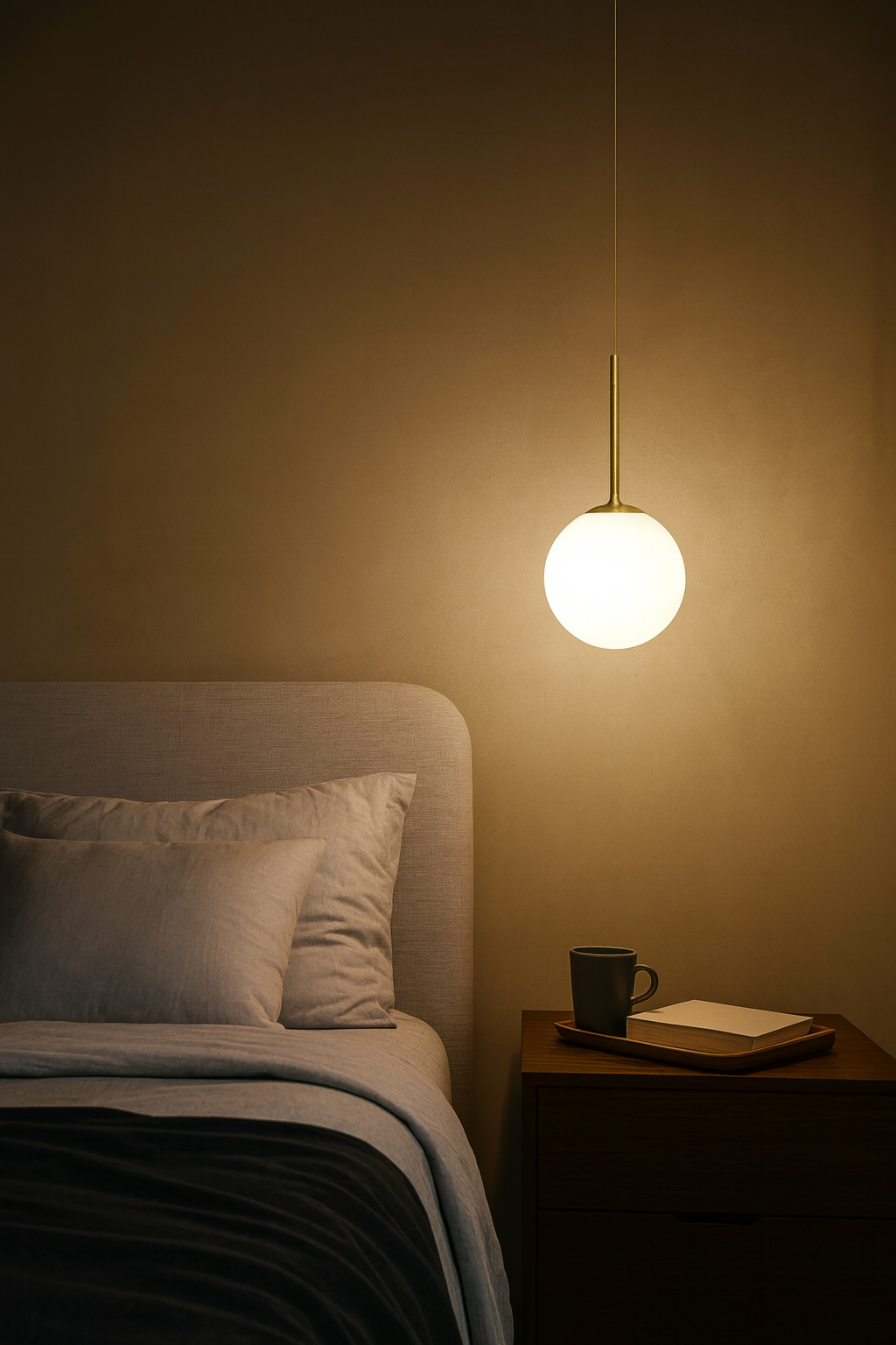 Lampe de chevet Verre Bulle Suspendue