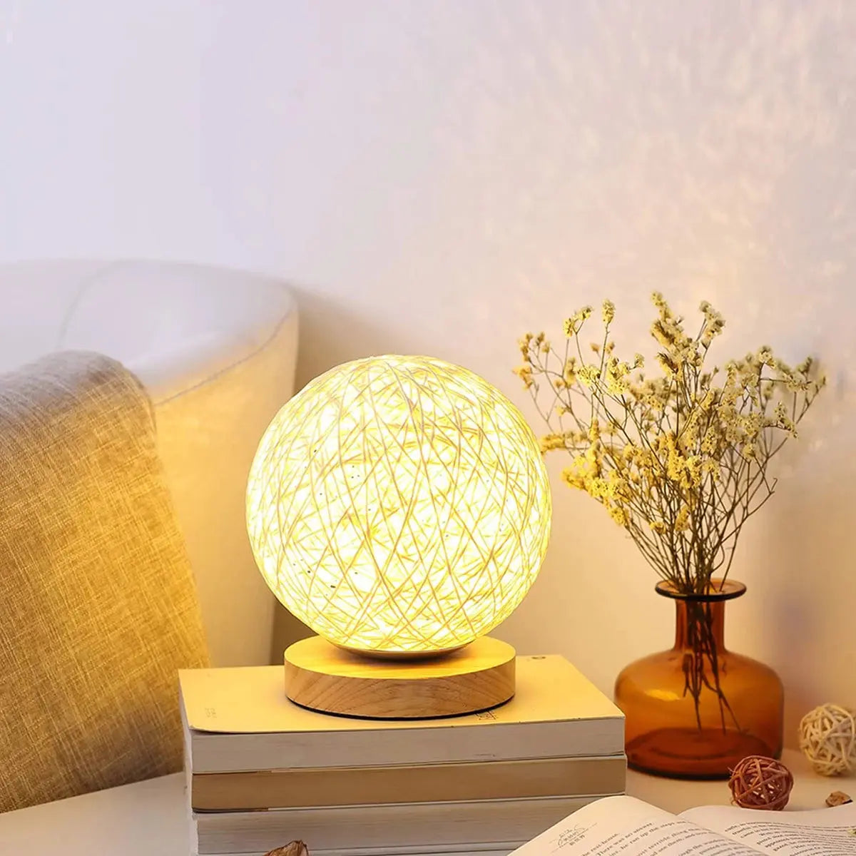 Lampe de chevet Rotin Lune