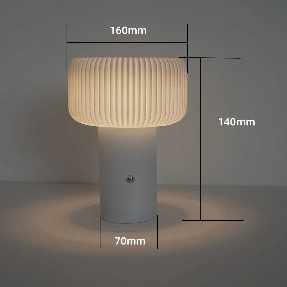 Lampe de chevet Champignon strié