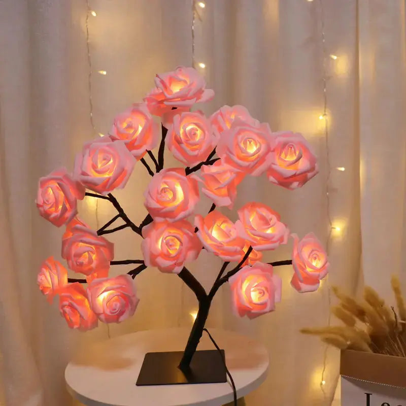 Lampe de chevet Arbre Rose