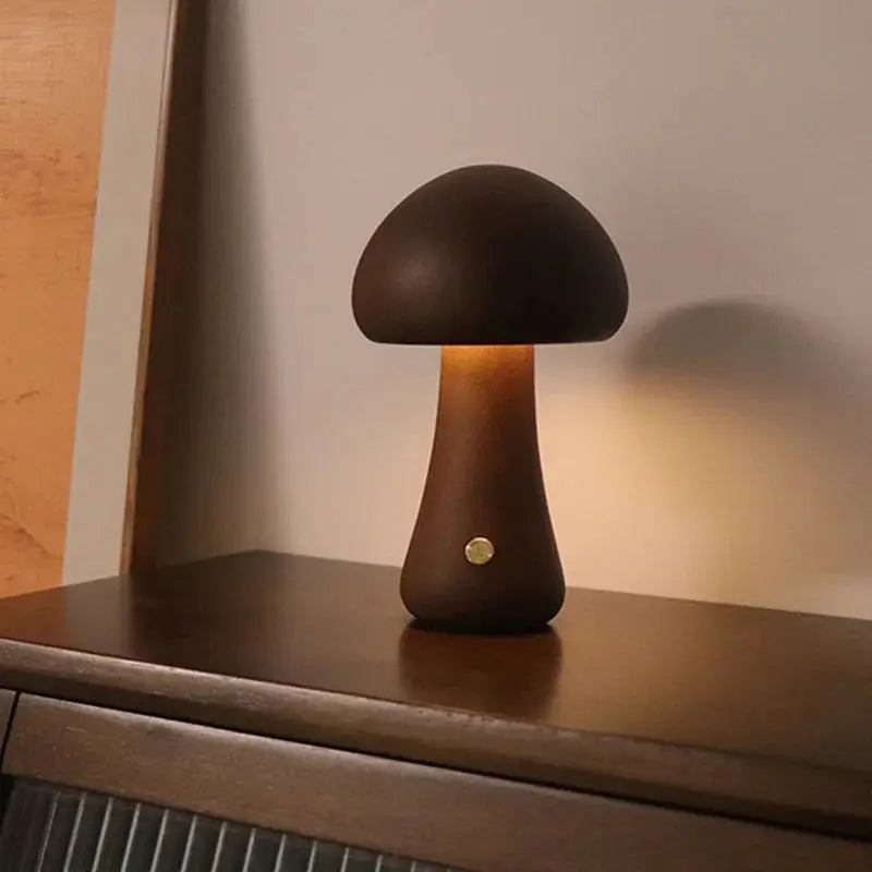 Lampe de chevet Bois Champignon