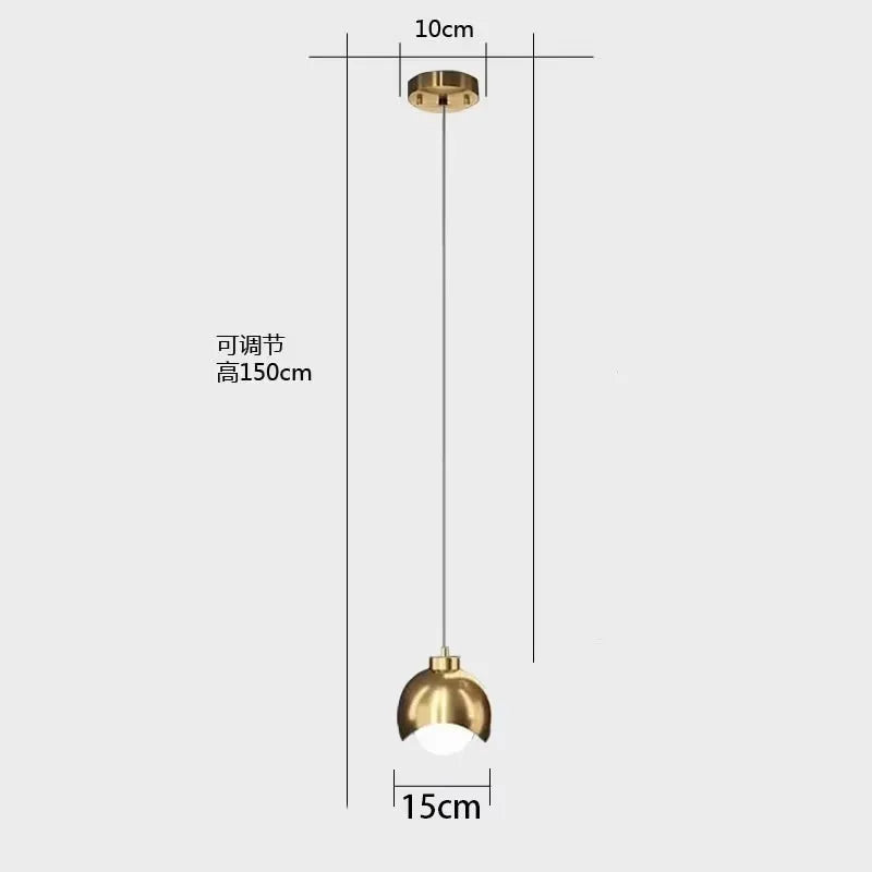 Lampe de chevet Suspendue Goutte Dorée