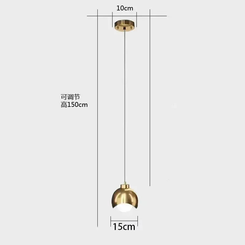 Lampe de chevet Suspendue Goutte Dorée