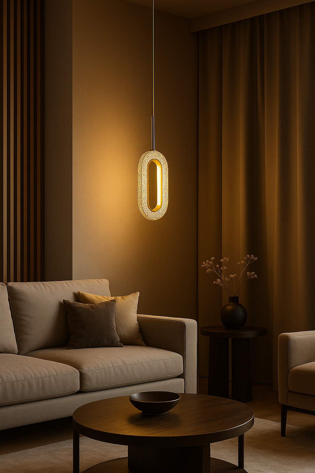 Lampe de chevet Pendante Doré Mat