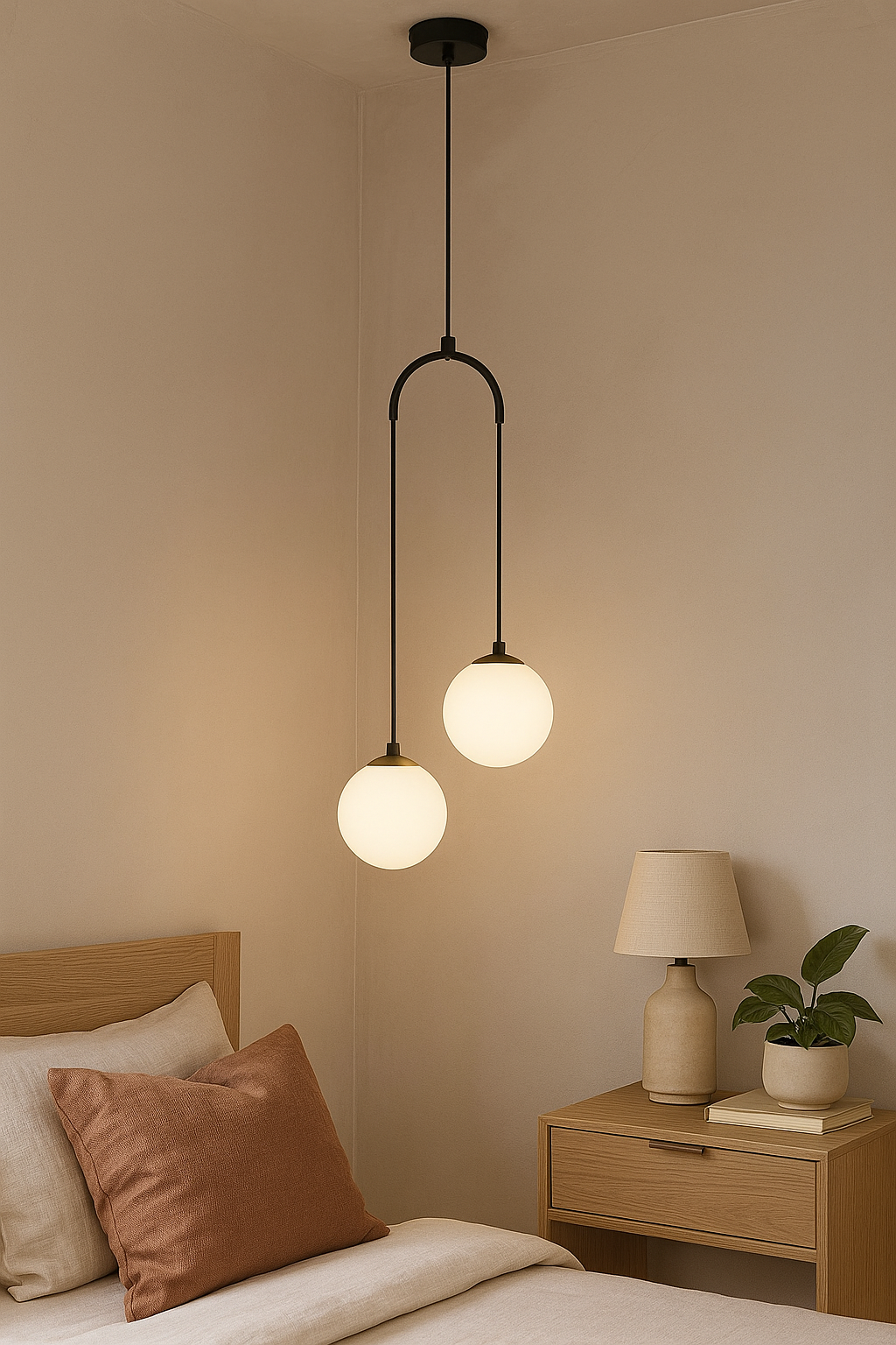 Lampe de chevet Verre Bulle Suspendue