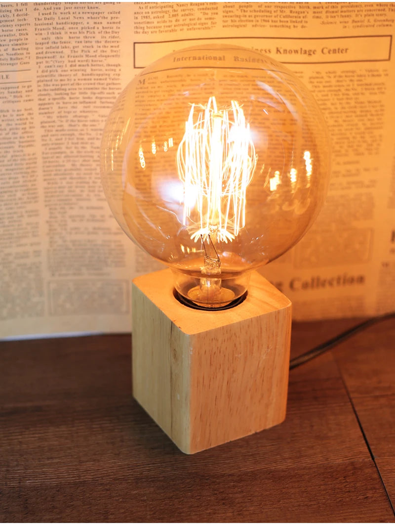 Lampe de chevet Vintage Bois