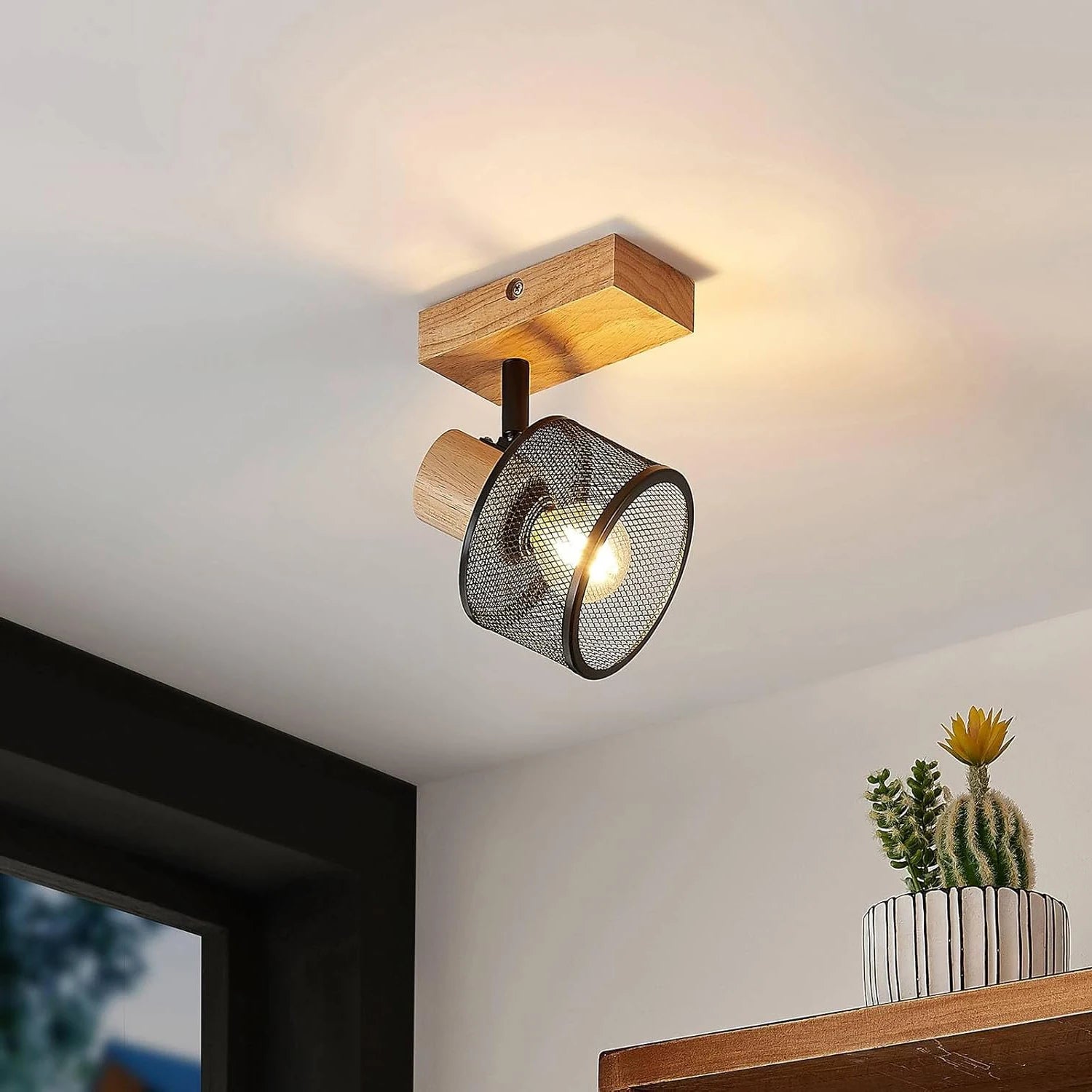 Lampe de chevet Murale Bois et Fer