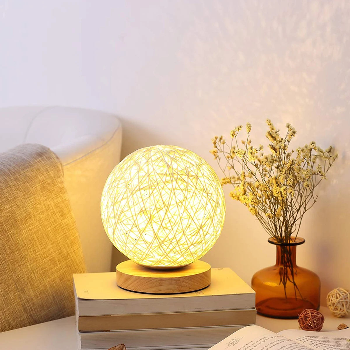 Lampe de chevet Rotin Lune