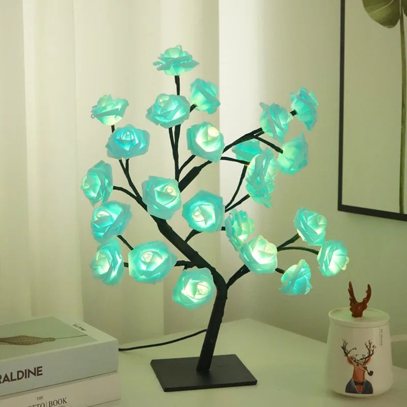 Lampe de chevet Arbre Rose Bleu