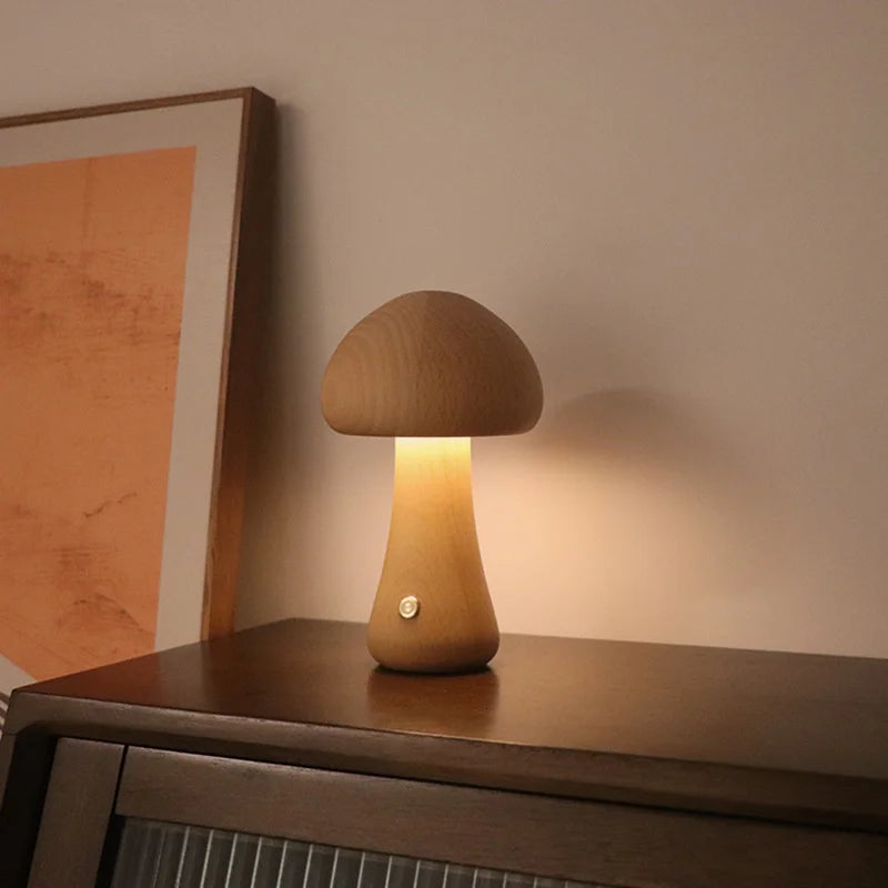 Lampe de chevet Bois Champignon