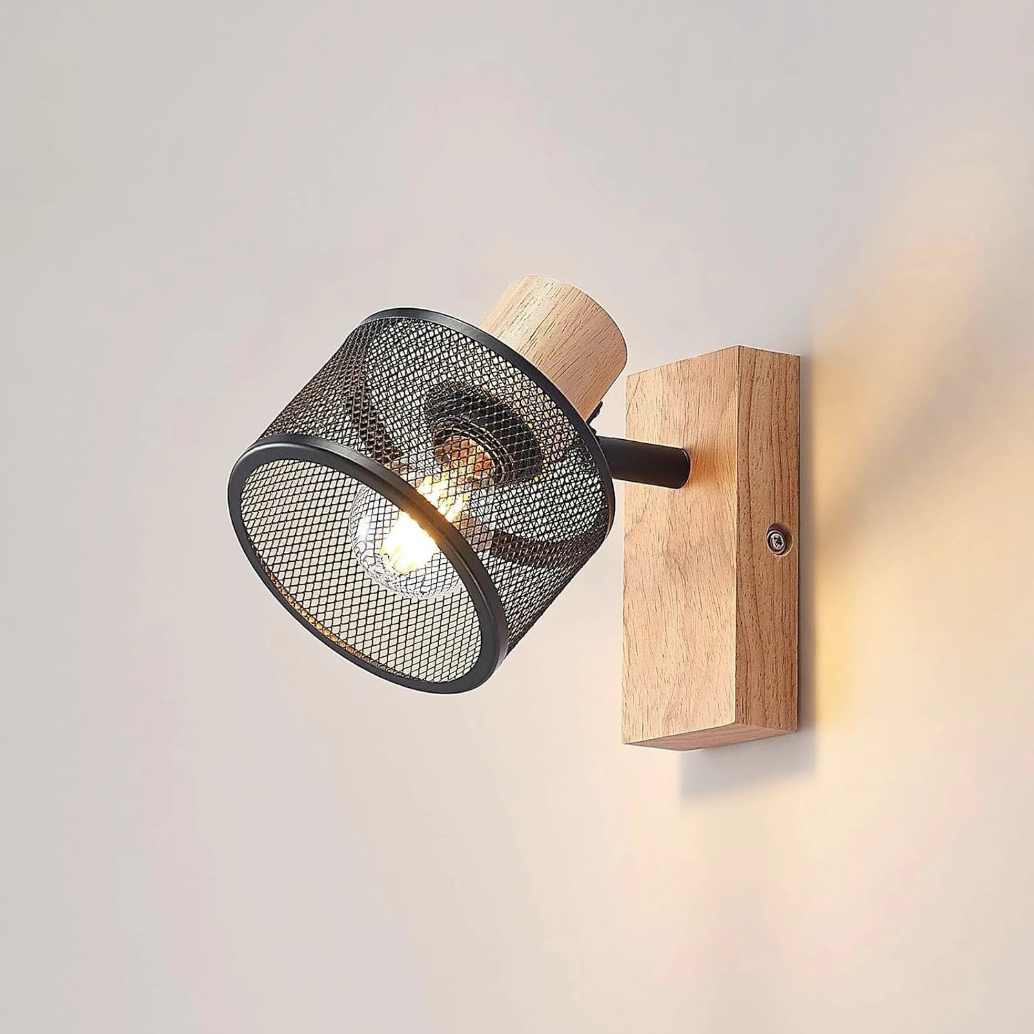 Lampe de chevet Murale Bois et Fer