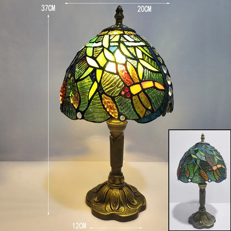 Lampe de chevet Verre Vitrail Vert